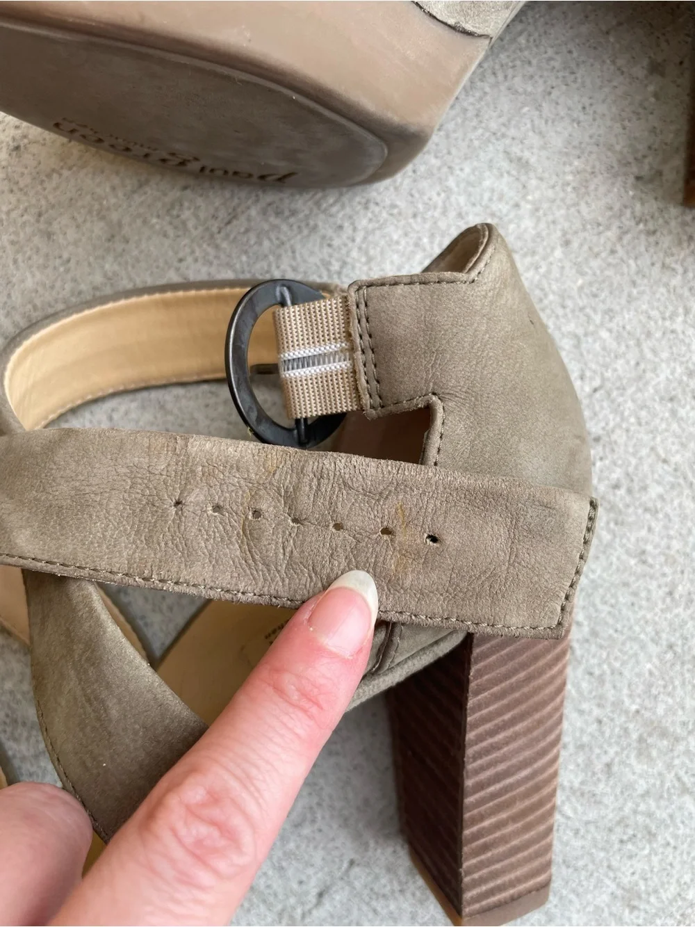 Paul Green Nia Green Leather Strappy Block Heel Sandals 4.5 7 Summer‎ Boho Chic